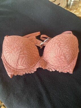 Adrienne Vittadini Lace Push-Up Bra in Rosewood